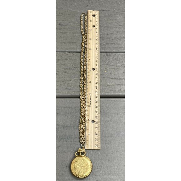 Vintage Caravelle by Bulova Full Hunter Gold-Toned 17J Jewel Ladies Pocket Watch - Picture 8 of 8
